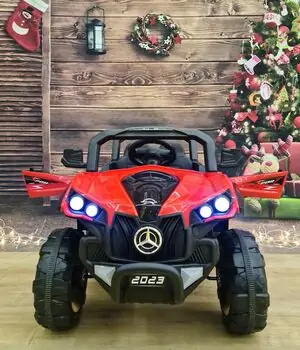 Polaris Off-Road Jeep Red  - ელექტრო მანქანა ტყავის სავარძლით, 2 image