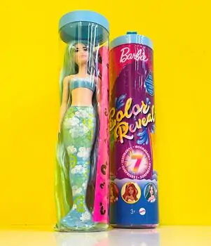 Barbie Color Reveal Rainbow Mermaid  HCC46 ქალთევზა თოჯინა ფერის ტრანსფორმაციით, 14 image