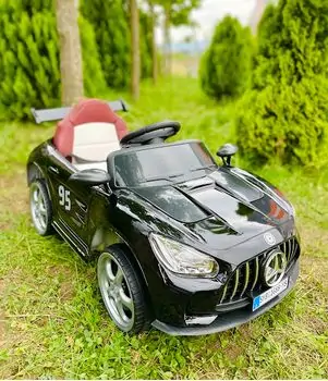 Mercedes-Benz 118 Black - ელექტრო მანქანა ტყავის სავარძლით, 2 image