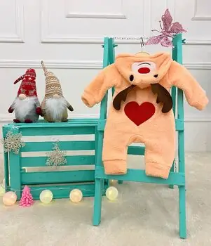 Fluffy Deer Romper Beige - საბავშვო რომპერი, 2 image