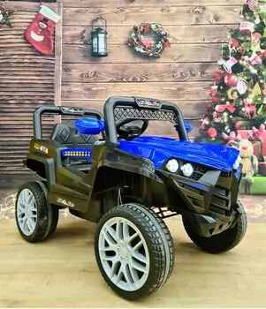 Mini Electric Jeep Blue - ელექტრო მანქანა კაუჩუკის საბურავებით