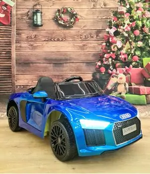 Audi R8 Spyder Blue  - ელექტრო მანქანა ტყავის სავარძლით