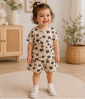 Flowers  2 In 1 Set Beige - საბავშვო ორეული