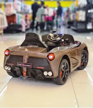 Ferrari Electric Car Painting Shamp - ელექტრო მანქანა ტყავის სავარძლით, 2 image