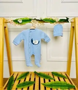 Grand Baby Romper Sleepy Fox Blue ჩვილის რომპერი