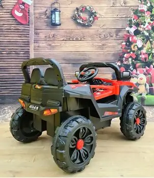 Polaris Off-Road Jeep Red  - ელექტრო მანქანა ტყავის სავარძლით, 3 image