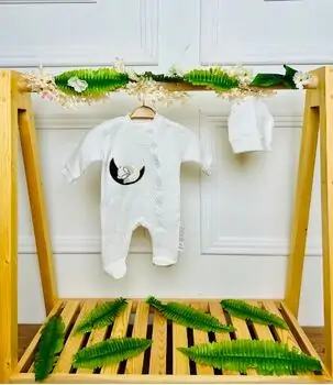Grand Baby Romper Sleepy Fox White ჩვილის რომპერი