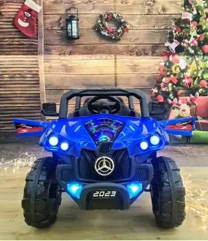 Polaris Off-Road Jeep Blue  - ელექტრო მანქანა ტყავის სავარძლით, 2 image