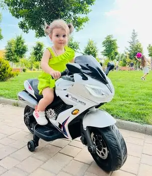 Super Moto White - ელექტრო მოტოციკლი კაუჩუკის საბურავებით