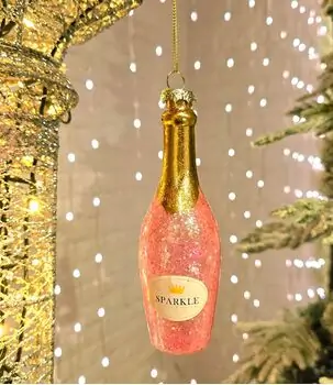Pink Champagne Christmas Hanging Decoration - ნაძვის ხის სათამაშო