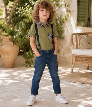 Jeans Overall 2 In 1 Set Green - საბავშვო ორეული