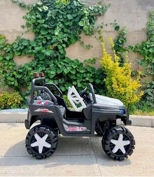 Electric Car Polaris 4X4 Black - ელექტრო მანქანა ტყავის სავარძლით, 3 image