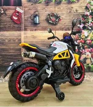 Sport Style Motorcycle With LED Wheels Yellow  - ელექტრო მოტოციკლი, 3 image