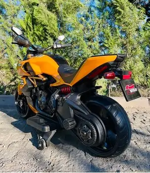 Motorcycle Ducati Yellow - ელექტრო მოტოციკლი კაუჩუკის საბურავებით, 5 image