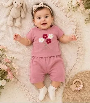 Waffle Flower 2 In 1 Set Pink - საბავშვო ორეული