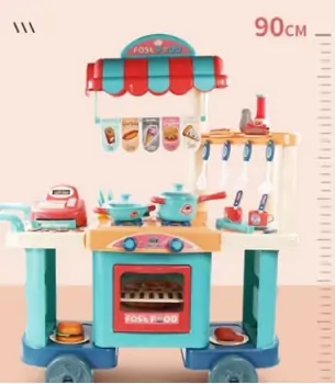 Fast Food Cart საბავშვო სწრაფი კვების დახლი აქსესუარებით, 4 image