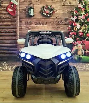 Mini Electric Jeep White - ელექტრო მანქანა  კაუჩუკის საბურავებით, 2 image