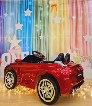Maserati Super Car Painting Red - ელექტრო მანქანა ტყავის სავარძლით და კაუჩუკის საბურავებით, 3 image