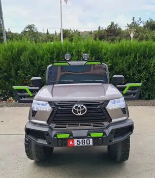 Toyota Jeep Painted Grey - ელექტრო მანქანა კაუჩუკის საბურავებით, 4 image