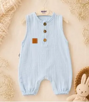 Sky Linen Romper - ჩვილის რომპერი