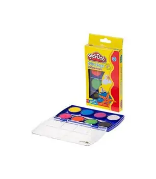 Play-Doh Watercolor Set 21 Colors 28mm With Brush SU005 წყლის საღებავი ფუნჯით