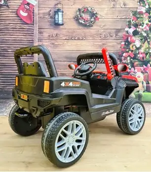 Mini Electric Jeep Red - ელექტრო მანქანა კაუჩუკის საბურავებით, 3 image