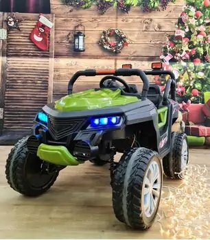 Buggy Explorer Jeep Green - ელექტრო მანქანა კაუჩუკის საბურავებით