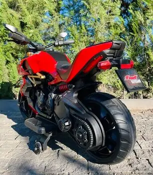 Motorcycle Ducati Red  - ელექტრო მოტოციკლი კაუჩუკის საბურავებით, 3 image