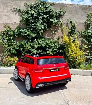 Mercedes Benz GLS Red - ელექტრო მანქანა კაუჩუკის საბურავებით, 4 image