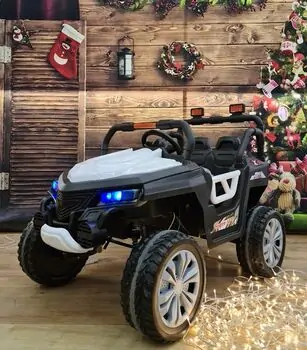Buggy Explorer Jeep White - ელექტრო მანქანა კაუჩუკის საბურავებით