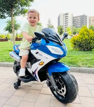 Super Moto Blue - ელექტრო მოტოციკლი კაუჩუკის საბურავებით