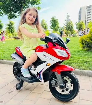 Super Moto Red - ელექტრო მოტოციკლი კაუჩუკის საბურავებით