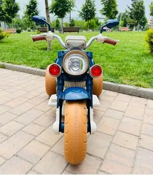 Vintage Harley Motorcycle Blue - ელექტრო მოტოციკლი, 3 image