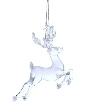 White And Clear Reindeer Hanging Decoration -  ნაძვის ხის სათამაშო, 2 image