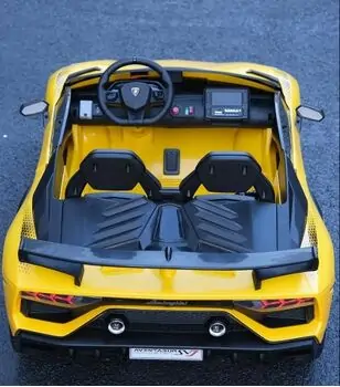 Lamborghini Sport Car Yellow - ელექტრო მანქანა კაუჩუკის საბურავებით, 7 image