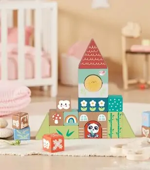 Tooky Toy Block Puzzle 19 PCS - ხის განსავითარებელი სათამაშო კუბიკები, 2 image