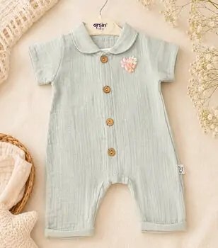 Mint Blossom Romper - ჩვილის რომპერი