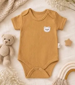 Big Bear Bodysuit Caramel - ჩვილის ბოდე