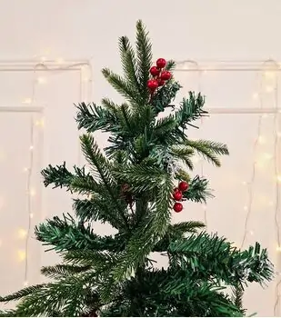 Christmas Tree With Berries საახალწლო ნაძვის ხე სილიკონის შერეული წიწვებით და კენკრით 210 სმ (OT035), 3 image