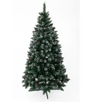 Crystal Christmas Tree With Snow-Covered Branches And Berries 220 CM - ნაძვის ხე დათოვლილი ბოლოებით და კენკრით, 4 image