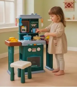 Spraying Kitchen Cooking Set Blue - ფუნქციური სათამაშო სამზარეულო აქსესუარებით, 2 image