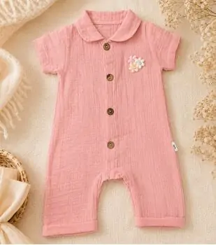 Pink Blossom Romper - ჩვილის რომპერი