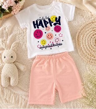 Smile Be Happy 2 In 1 Set Light Pink - საბავშვო ორეული
