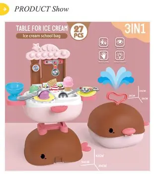Whale backpack suitcase ice cream table საბავშვო აქსესუარები პიკნიკისთვის, 4 image