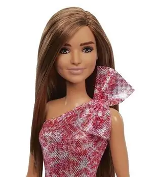 Barbie Doll With Pink Glitter Dress GRB33 გლამურული თოჯინა, 2 image