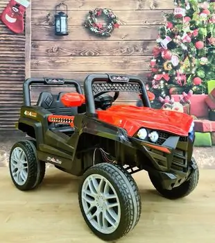 Mini Electric Jeep Red - ელექტრო მანქანა კაუჩუკის საბურავებით
