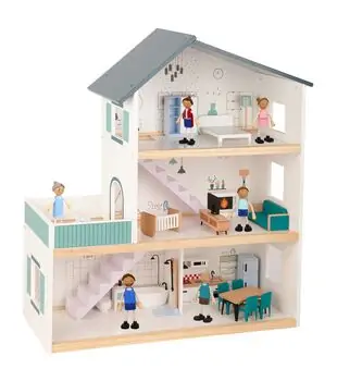 Tooky Toy Doll House TH919 - ხის სათამაშო სახლი