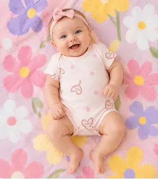 Happy Heart Bodysuit Pink - ჩვილის ბოდე, 2 image