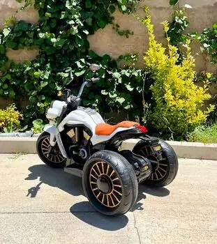 Vintage Moto White - ელექტრო მოტოციკლი ტყავის სავარძლით, 5 image