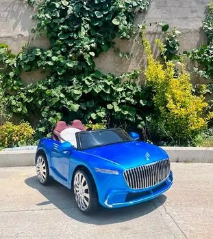Maybach Electric Car Blue - ელექტრო მანქანა ტყავის სავარძლით